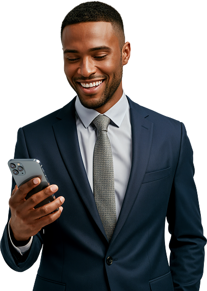 Pessoa utilizando smartphone para monitorar senhas